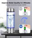 QERINKLE Hydrogen Water Bottle with Electrolysis Tech, Borosilicate Glass & Leak-Proof 420 ml Bottle (Pack of 1, Silver, Glass)